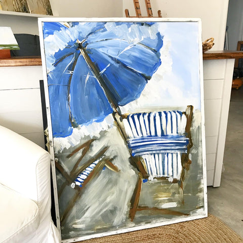 Blue beach chairs