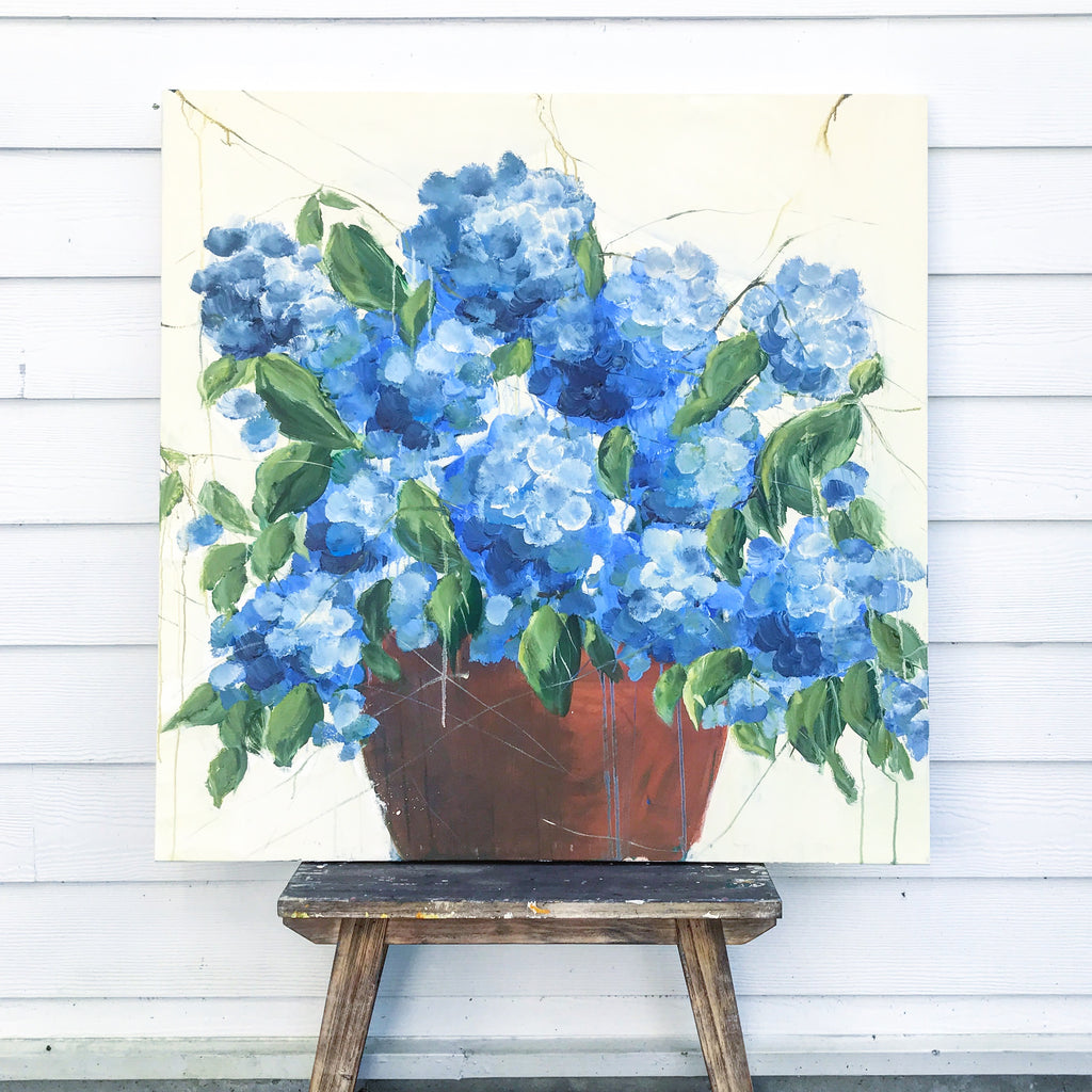 Hydrangeas in a pot